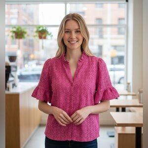 Lilly Pulitzer Callynn eyelet button down shirt